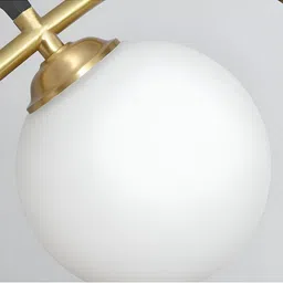 KINIS Gold-Toned & White Metal Spherical Shaped Ceiling Lamp image 2