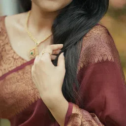 KALINI Woven Design Zari Kanjeevaram Saree image 5