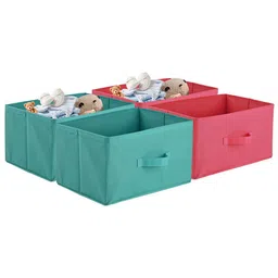 Kuber Industries Pink & Green 4 Pieces Drawer Organisers image 1