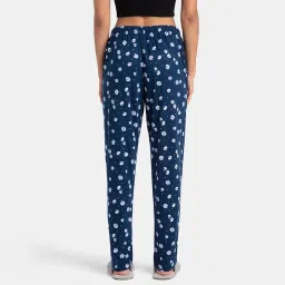 Jockey RX09 Women Micro Modal Cotton Printed Pyjama - Classic Navy Assorted Prints image 3
