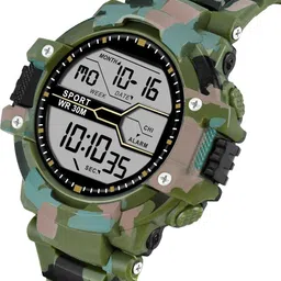 selloria Silicone Unisex Sports Digital Boy'S Watch (Green Dial Green Colored Strap) image 2