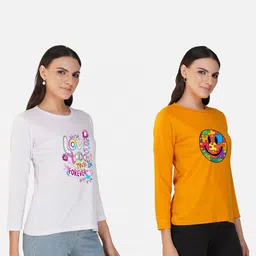 Metronaut Women 2 Printed Bio Finish Applique T-shirt image 5