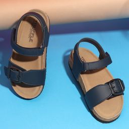 TRUFFLE COLLECTION Colour Blocked Double Velcro Closure Sandals - Blue-picture-23
