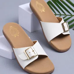 Shoetopia Buckle Detailed Sandals - White-picture-19