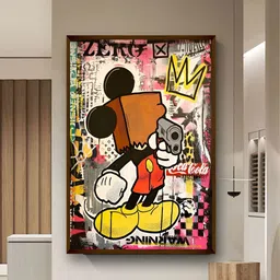 Artsense Red & Brown Canvas Abstract Wall Paintings-picture-11