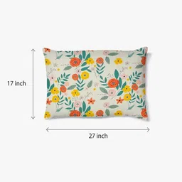 Filymore White Printed Microfiber 144 TC Double Bedsheet &1 Pillow Cover - 95" x 89" image 3