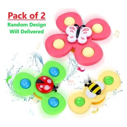 ADKD Butterfly Spinners Toy Waterproof Suction Cup Spinning Top Rotating For Boys Girls Pack of 2-(Random Design) image 2