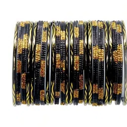 SAND Black Glass Artificial Stones & Beads Bangle-picture-21