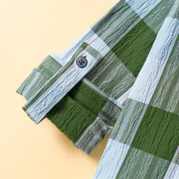 Dapper Dudes Full Sleeves Checked Shirt With Attached Tee - Green image 5