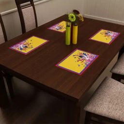 SEJ by Nisha Gupta Yellow Placemats - Set of 4-picture-0