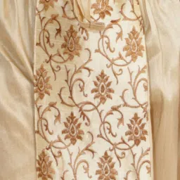 Vastramay Beige Regular Fit Embroidered Kurta Bottom Set image 5