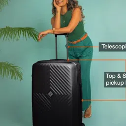 Nasher Miles Antwerp Hard-Sided Polypropylene Check-in Luggage Black 24 inch |65cm Trolley Bag image 5