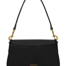 Miraggio Sarah Black Textured Small Shoulder Bag image 5