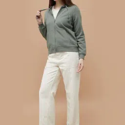 Fame Forever By Lifestyle Green Cotton Regular Fit Hoodie image 5