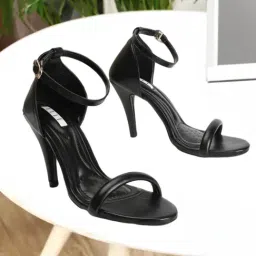 Elle Women's Black Ankle Strap Stilettos-picture-40