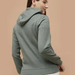 Fame Forever By Lifestyle Green Cotton Regular Fit Hoodie image 2