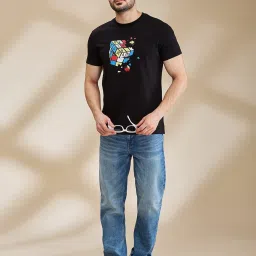 Being Human Black Regular Fit Printed T-Shirt image 5