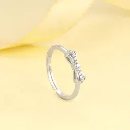 GIVA 92.5 Sterling Silver Triple Bow Adjustable Ring for Womens and Girls-image-99