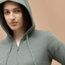 Fame Forever By Lifestyle Green Cotton Regular Fit Hoodie image 4