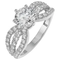 Emori 18k White Gold & Diamond Queen Solitaire Ring-picture-31