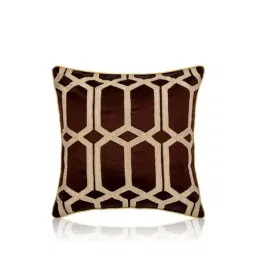 Home4U Natalaya Brown & Beige Dupion Cushion Cover - Set of 1-picture-21