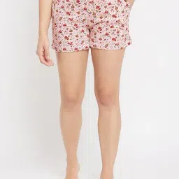Clovia Pink Floral Print Shorts-picture-39