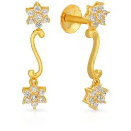 Malabar Gold and Diamonds 22k Yellow Gold Floral Earrings for Women-picture-24