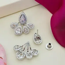 Abdesigns Silver Elegant Minimal Stud Earrings image 5