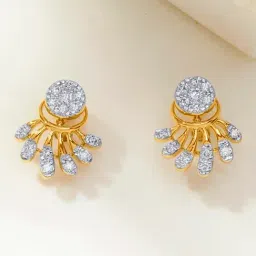 P.N.Gadgil Jewellers 14KT Yellow Gold and Diamond Stud Earring for Women-picture-34