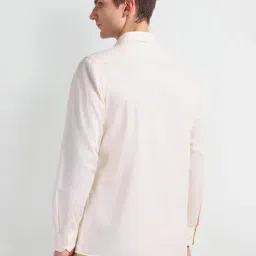 Arrow Beige Cotton Regular Fit Texture Shirt image 2