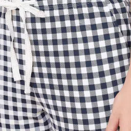 Dreamz by Pantaloons White & Black Cotton Chequered Pyjamas image 5