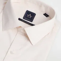 Arrow Beige Cotton Regular Fit Texture Shirt image 5