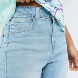 Ginger by Lifestyle Blue Cotton Mid Rise Jeans image 5