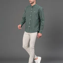 Red Tape Hunter Green Regular Fit Check Shirt image 5