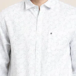 Turtle White Cotton Slim Fit Printed Shirt image 5