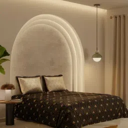Stoa Paris Lumiere Printed Brown 300 TC Polyester King Bed Sheet With 2 Pillow Covers-picture-13