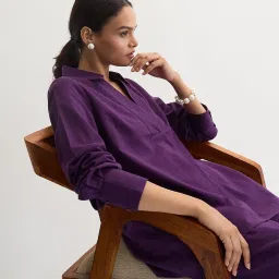 FEMMELLA Purple Relaxed Fit Solid Tunic image 5