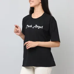 INNAYARA DIVIRTA Women Typography Printed 1 T-shirt image 2