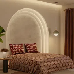 Stoa Paris Lumiere Printed Maroon 300 TC Polyester King Bed Sheet With 2 Pillow Covers-image-2