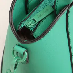 Allen Solly Green Solid Medium Handbag image 5