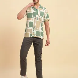 Cantabil Green Regular Fit Printed Casual Shirt image 5