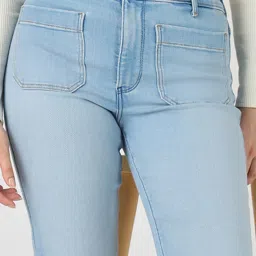 Wrangler Light Blue High Rise Flaired Fit Jeans image 5