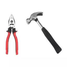 Agam Claw Hammer and Lineman Plier Rubber Handle Flat Style (Set of 2)-picture-48