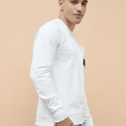 Fame Forever By Lifestyle White Cotton Regular Fit Printed Sweatshirt image 3