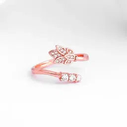 GIVA 92.5 Sterling Silver Rose Gold Bud of Beauty Adjustable Ring for Womens and Girls-picture-12