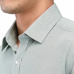 Raymond Green Slim Fit Self Pattern Shirt image 5