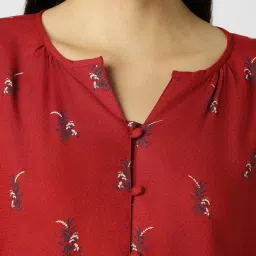 Van Heusen Red Printed Top image 5