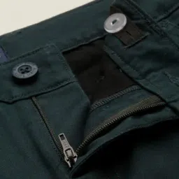 Allen Solly Boys Green Cotton Slim Fit Trousers image 4