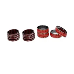 Somil Set Of 12 Glass Artificial Stones and Beads Bangles-picture-20