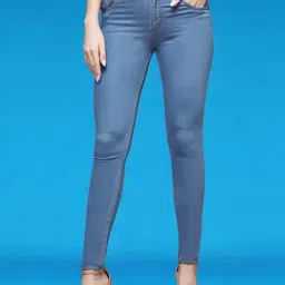 Miss Chase Blue Skinny Fit High Rise Stretchable Jeans-picture-42